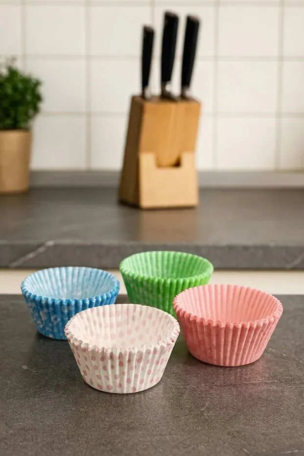 BEYZANA 100 Adet Kağıt Kek Kapsülü | Muffin Cupcake Kek Kapsülü | 100'lü Kağıt Kek Kalıbı - görsel 3