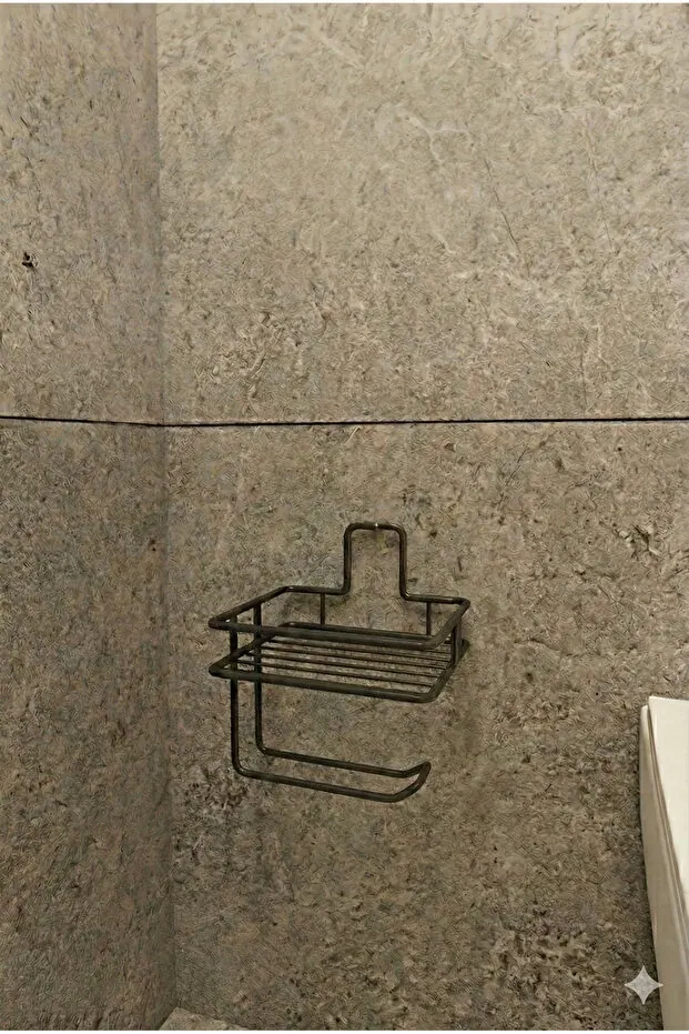 Yapışkanlı Yedek Raflı Tuvalet Kağıdı Askılığı Banyo Düzenleyici - görsel 3
