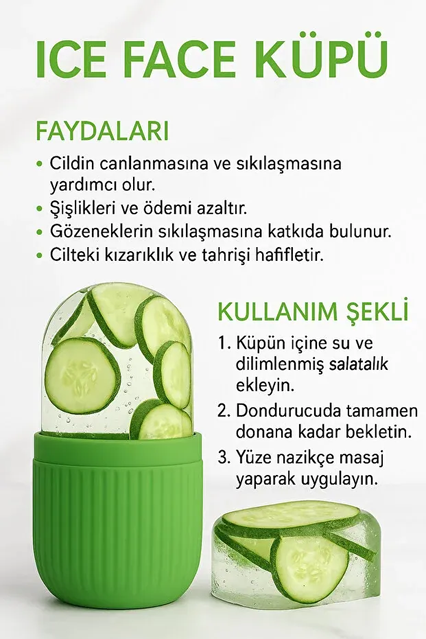 BEYZANA YENİ Buz Küpü Yüz, Gözler ve Boyun Masajı Cilt Bakımı, Göz Torbalarını Giderme Silikon Buz Kalıbı - görsel 6