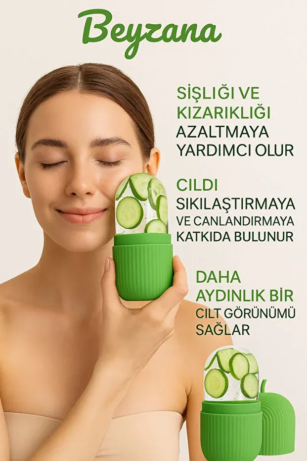 BEYZANA YENİ Buz Küpü Yüz, Gözler ve Boyun Masajı Cilt Bakımı, Göz Torbalarını Giderme Silikon Buz Kalıbı - görsel 7