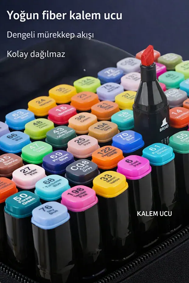 BEYZANA Pencraft 24’lü Profesyonel Marker Boya Kalem Seti, Proje,mimarlık Çizim Seti - görsel 4