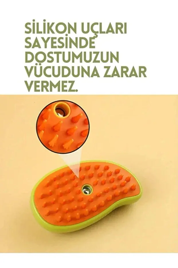 BEYZANA Buharlı Kedi & Köpek Yıkama Fırçası Tarağı Yumuşak Silikon - görsel 3