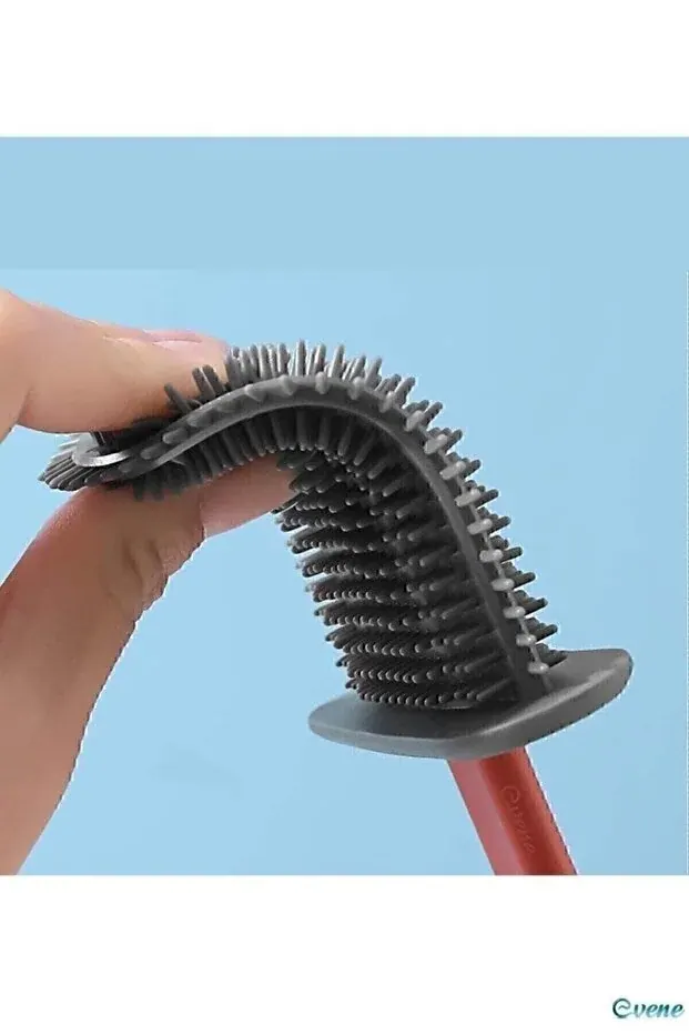 BEYZANA Beyaz Silikon Tuvalet Fırçası Bükülebilir Silikon Wc Klozet Fırçası - görsel 6