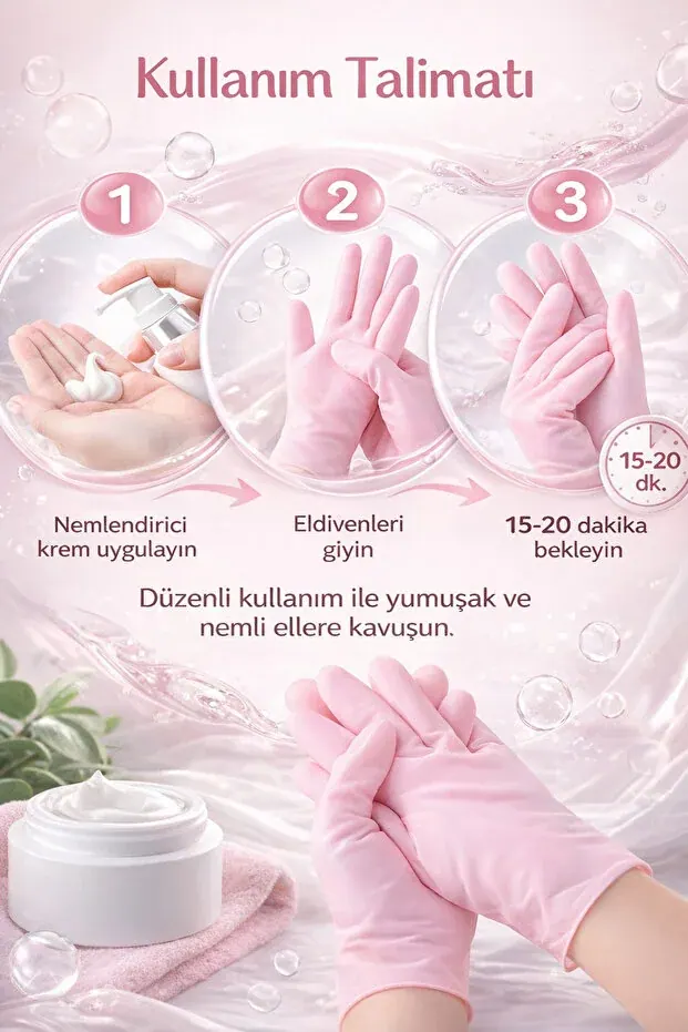 BEYZANA Silikon Bakım Eldiveni Nemlendirici Ve Çatlama Önleyici Jel El Peelingi Ölü Deri Atıcı 1 Çift - görsel 2