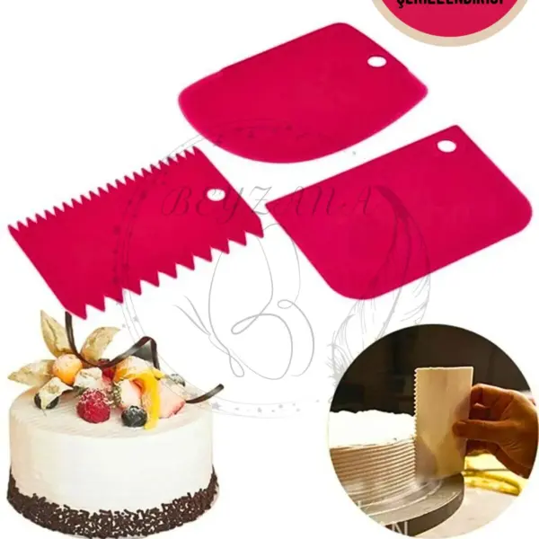 3'lü Hamur Kazıyıcı Set ( Kesici Kazıyıcı Dekoratör )