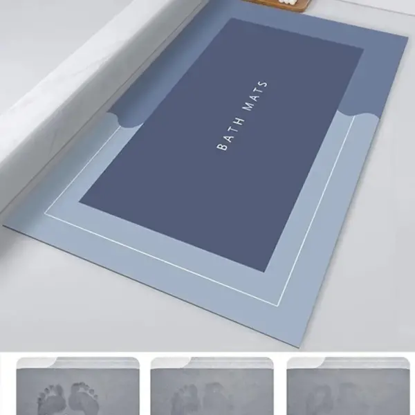 Sihirli Su Emici Banyo Paspası Kaymaz Tabanlı Abdest Paspası Kare 3,5 Mm 40x60