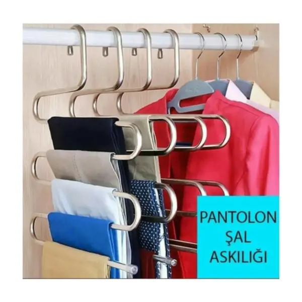 Dolap Içi 5 Katlı Pantolon Eşarp Şal Askısı Akıllı Askı