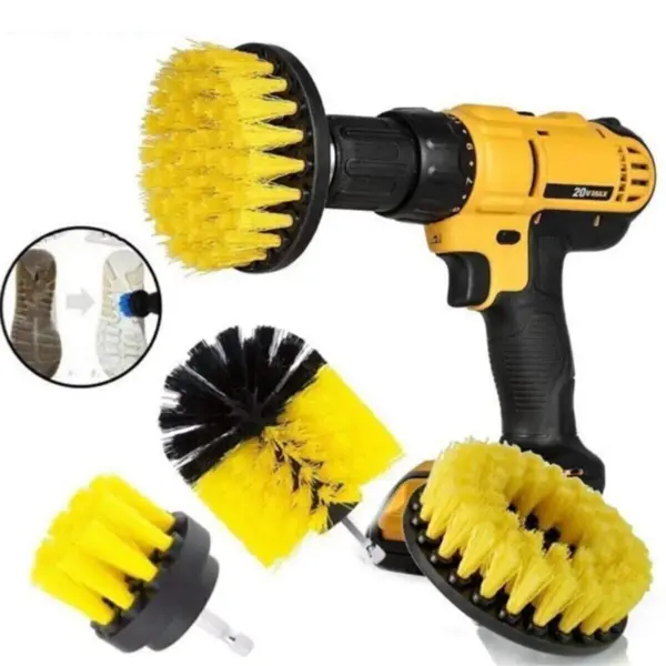 3lü Set Matkap Ucuna Takılabilen Banyo Küvet Duşakabin Oto Lastik Koltuk Yıkama Temizleme Fırçası