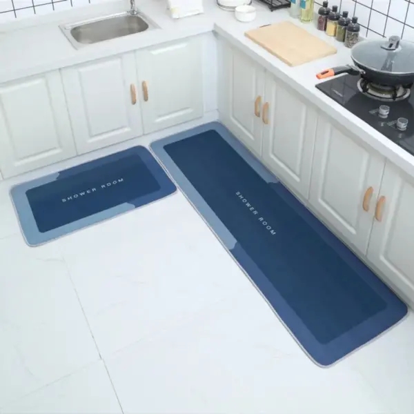 Büyük Boy Sihirli Su Emici Mutfak Ve Banyo Paspası Dikdörtgen 118*38 Cm Mavi