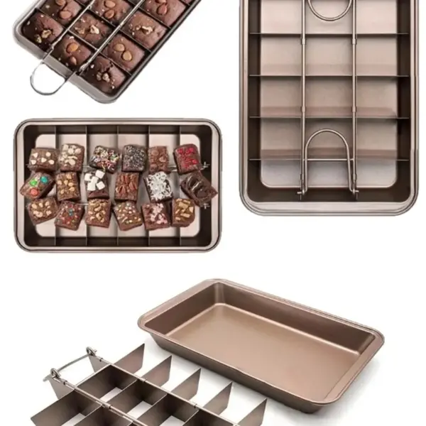 18 Bölmeli Brownie Kek Kalıbı Paslanmaz Çelik Yanmaz Yapışmaz Kek Kalıbı Fırın Tepsisi