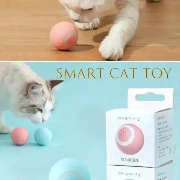 Akıllı Kedi Topu, Kendinden Hareketli Kedi Oyuncağı, Interaktif Kedi Köpek Topu, Kedi Topu